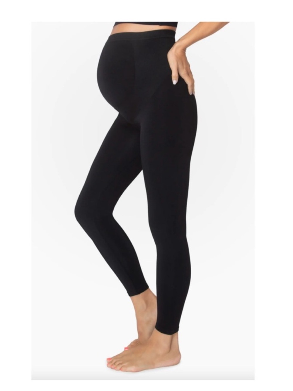 Belly Bandit BDA black high rise maternity seamless leggings size M